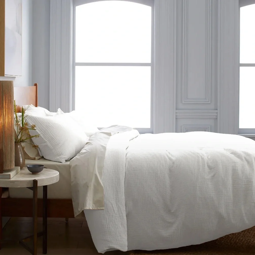 NWT Quince Organic Airy Gauze Queen Duvet Cover Set